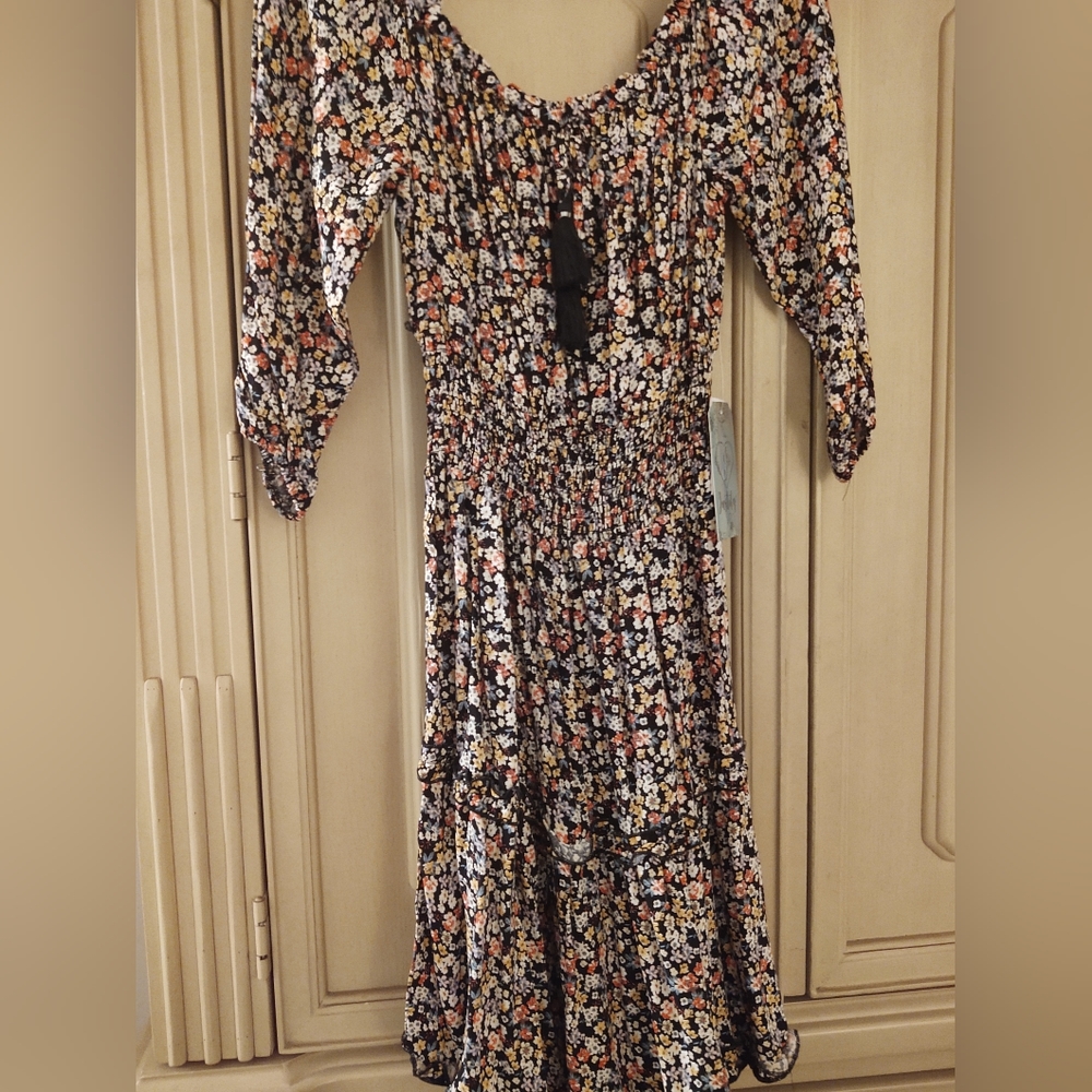 NWT Girl's Bohemian Black Floral Dress
